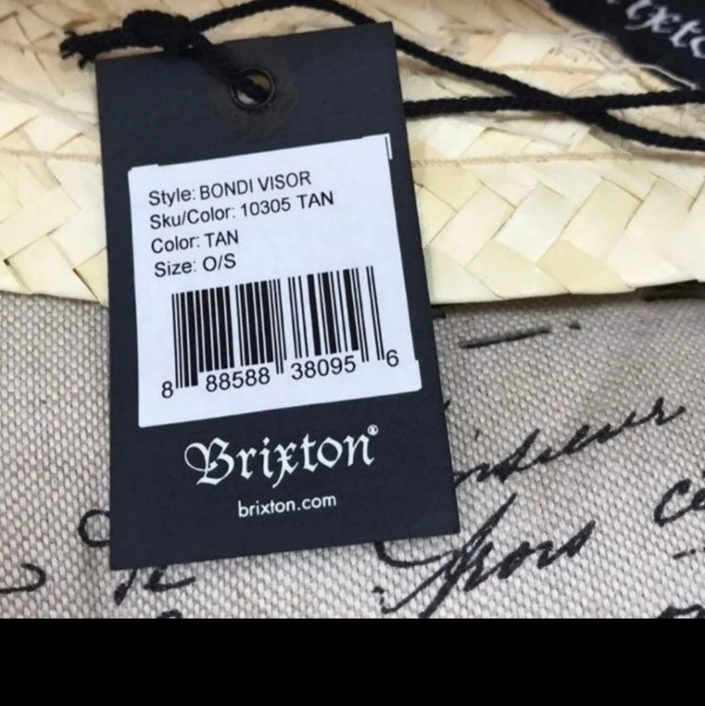 Brixton Bondi 100% Palm Straw Woven Visor Tan/Multi One Size Bnwt Retired — image 7 of 8